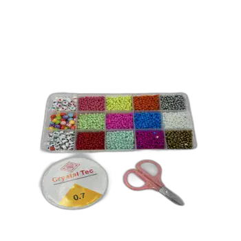 חרוזים ליצירה- ערכת חרוזים לנסיעה עם חוט ומספריים